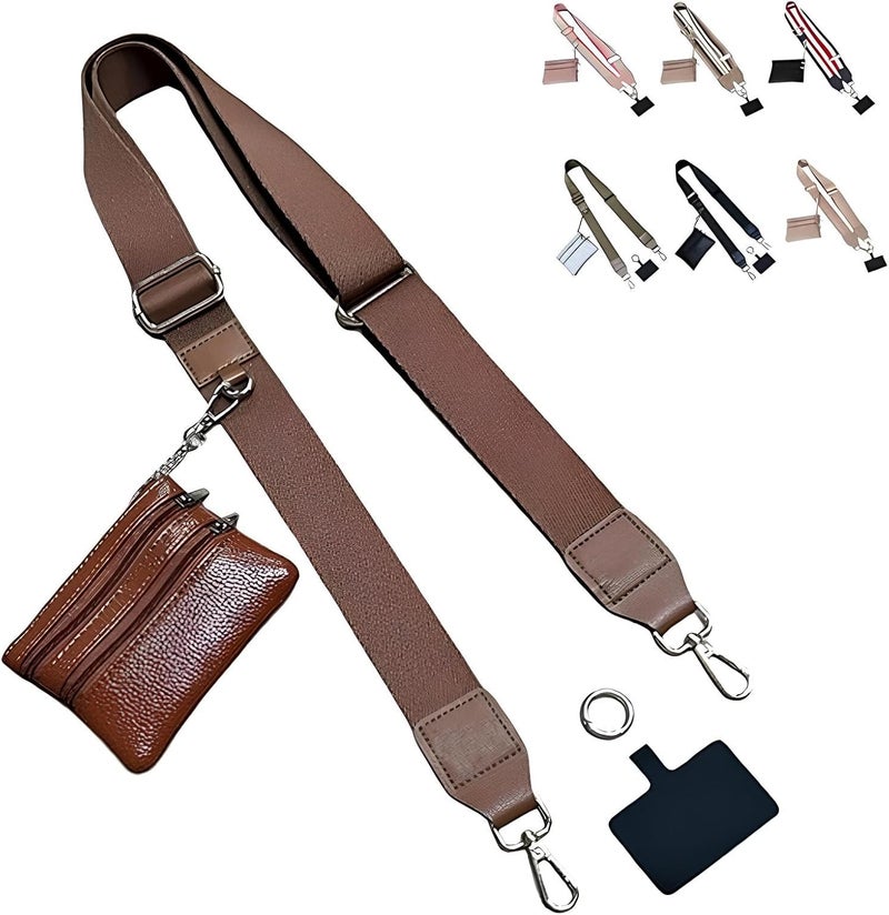 CUEDM Cell Phone Lanyard Crossbody,Adjustable Cell Phone Strap with Wristlet,Clip and Go Strap for Phone with Wallet - Image 1